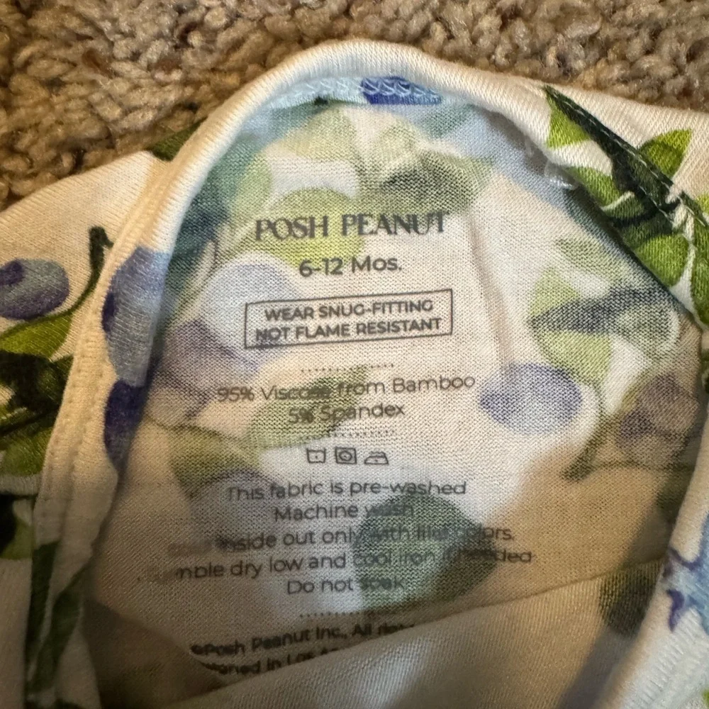 Post Peanut Kids Blueberry Carolina Print Pajamas Set